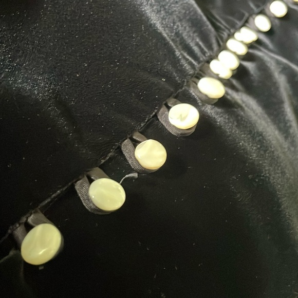 Vintage Banana Republic Black Velvet Empire Waist Dress - Size 8 - Picture 4 of 9